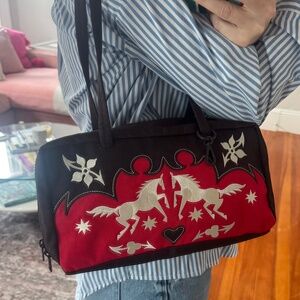 BAGGU Nylon Bowler Bag Western Appliqué